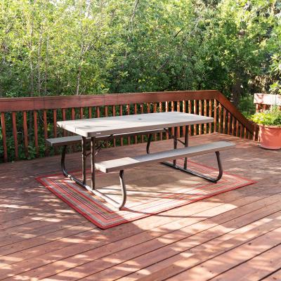 Lifetime 6-Foot Classic Folding Picnic Table - Wood Grain Texture