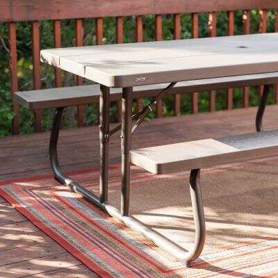 Lifetime 6-Foot Classic Folding Picnic Table - Wood Grain Texture