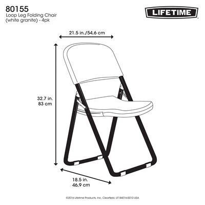 Lifetime Folding Chair with Loop Leg (Model 80155G)