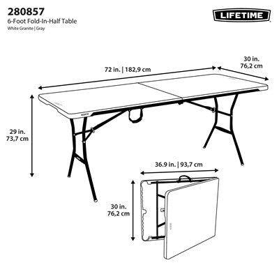 Lifetime 6-Foot Fold-In-Half Table (Light Commercial)