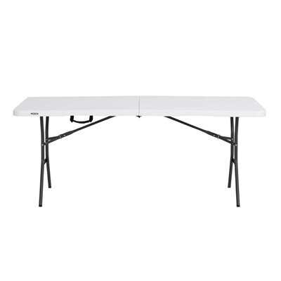 Lifetime 6-Foot Fold-In-Half Table (Light Commercial) - White Granite