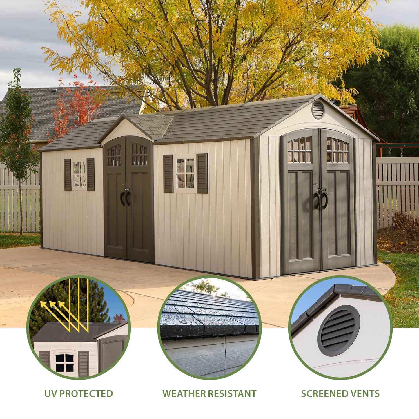 Lifetime 20 Ft. x 8 Ft. Outdoor Storage Shed DUAL ENTRY(60127)
