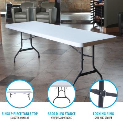 Lifetime 8-Foot Folding Table (Commercial) - White Granite