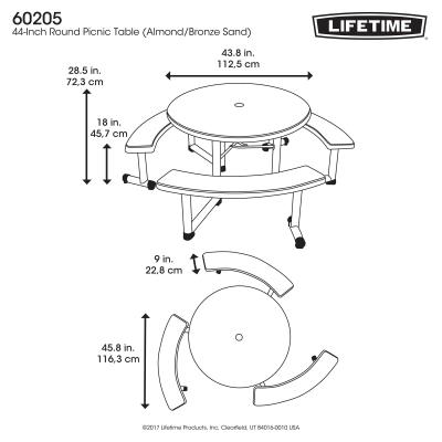 Lifetime 44-Inch Round Picnic Table