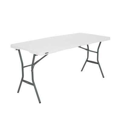 Lifetime 5-Foot Fold-In-Half Table - (Light Commercial) - White Granite