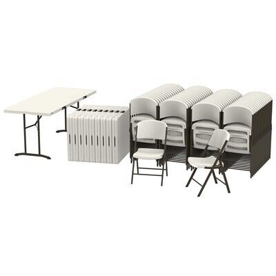 Lifetime (10) 6-Foot Fold-In-Half Tables and (64) Chairs Combo (Commercial)