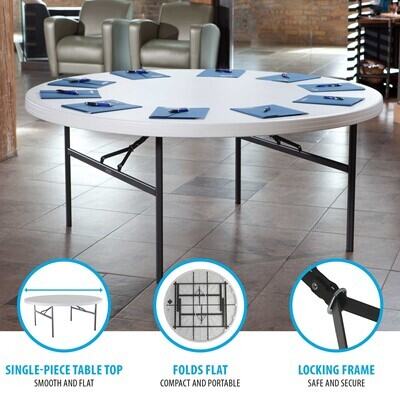 Lifetime (12) 72-Inch Round Tables and (120) Chairs Combo (Commercial)