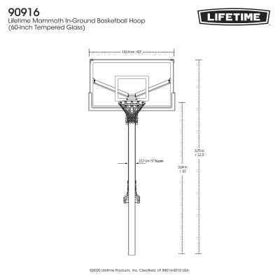 Lifetime Mammoth Bolt Down Basketball Hoop (60-Inch Tempered Glass)