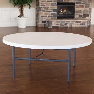 Lifetime 72-Inch Round Table (Commercial) - White Granite