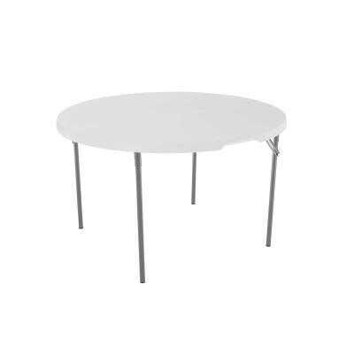 Lifetime 48-Inch Round Fold-In-Half Table (Light Commercial) - White Granite