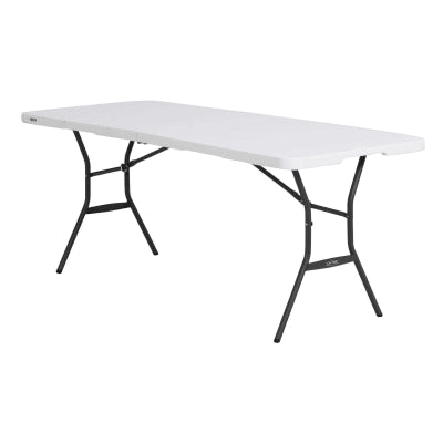 Lifetime 6-Foot Fold-In-Half Table (Light Commercial) - White Granite