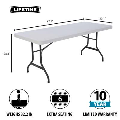 Lifetime 6-Foot Folding Table (Commercial) - White Granite