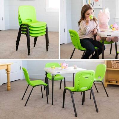 Lifetime Childrens Stacking Chair (Essential) - Lime Green