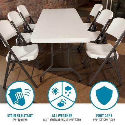 Lifetime 6-Foot Folding Table (Commercial) - White Granite