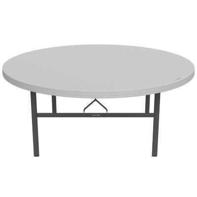 Lifetime 72-Inch Round Table (Commercial) - White Granite