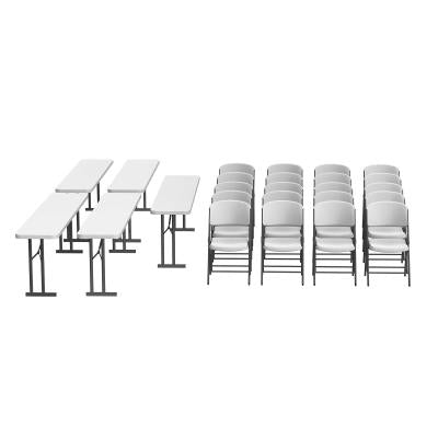 Lifetime (5) 8-Foot Seminar Tables and (20) Chairs Set
