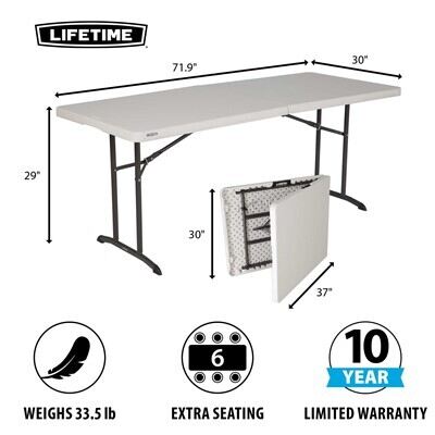 Lifetime (10) 6-Foot Fold-In-Half Tables and (64) Chairs Combo (Commercial)