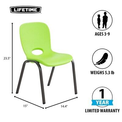 Lifetime Childrens Stacking Chair (Essential) - Lime Green