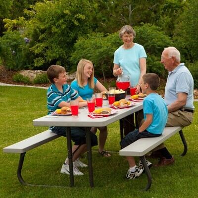 Lifetime 6-Foot Classic Folding Picnic Table - Putty