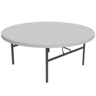 Lifetime 72-Inch Round Table (Commercial) - White Granite