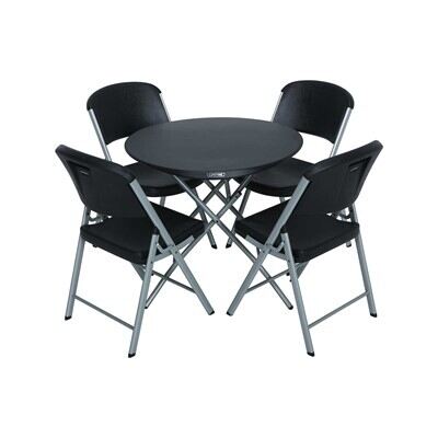 Lifetime 33-Inch Round Personal Table and (4) Chairs Combo