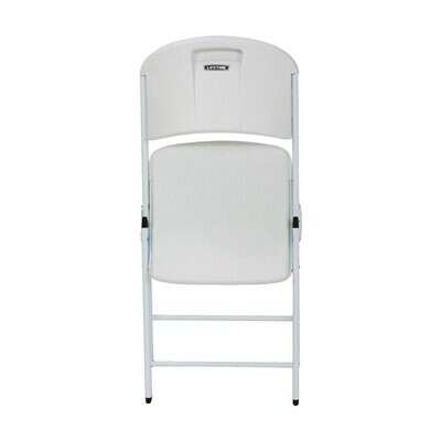 Lifetime Classic Folding Chair (Commercial) - White with White Frame