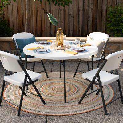 Lifetime (4) 48-Inch Round Fold-In-Half Tables and (16) Chairs Set