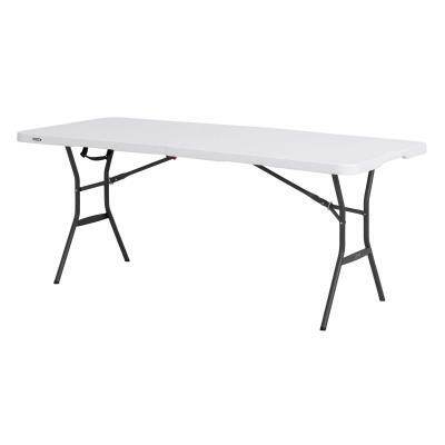 Lifetime 6-Foot Fold-In-Half Table (Light Commercial) - White Granite