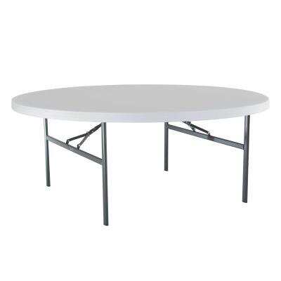 Lifetime 72-Inch Round Table (Commercial) - White Granite