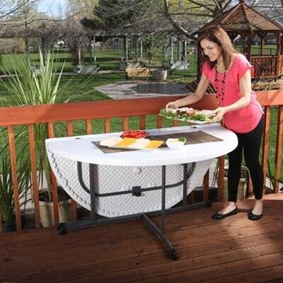 Lifetime 60-Inch Round Fold-In-Half Table (Commercial)