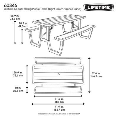 Lifetime 6-Foot Folding Picnic Table(60346)