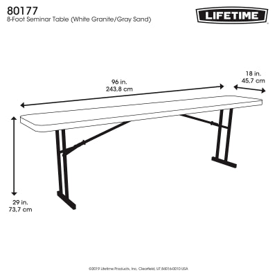 Lifetime 8-Foot Seminar Table (Commercial) - White Granite