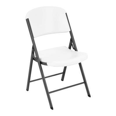 Lifetime Classic Folding Chair (Commercial) - White with White Frame