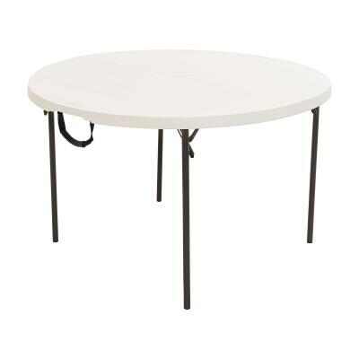 Lifetime 48-Inch Round Fold-In-Half Table (Light Commercial) - White Granite