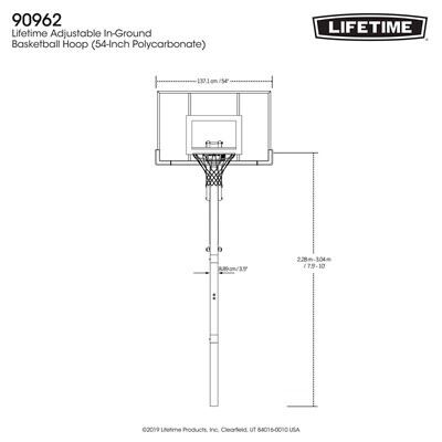 Lifetime Adjustable In-Ground Basketball Hoop (54-Inch Polycarbonate)