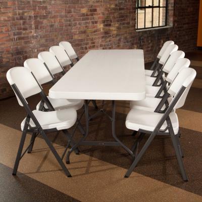 Lifetime 8-Foot Folding Table (Commercial) - White Granite