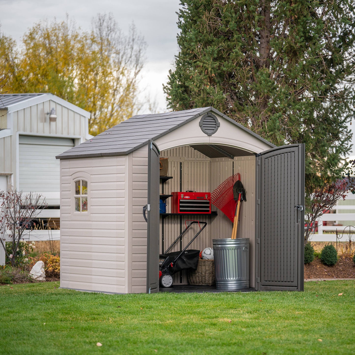 Lifetime 8 Ft. x 7.5 Ft. Outdoor Storage Shed