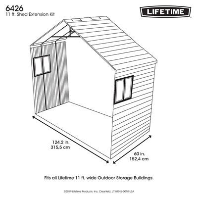 60 Inch Extension Kit for 11 Ft. Sheds (2 Windows)