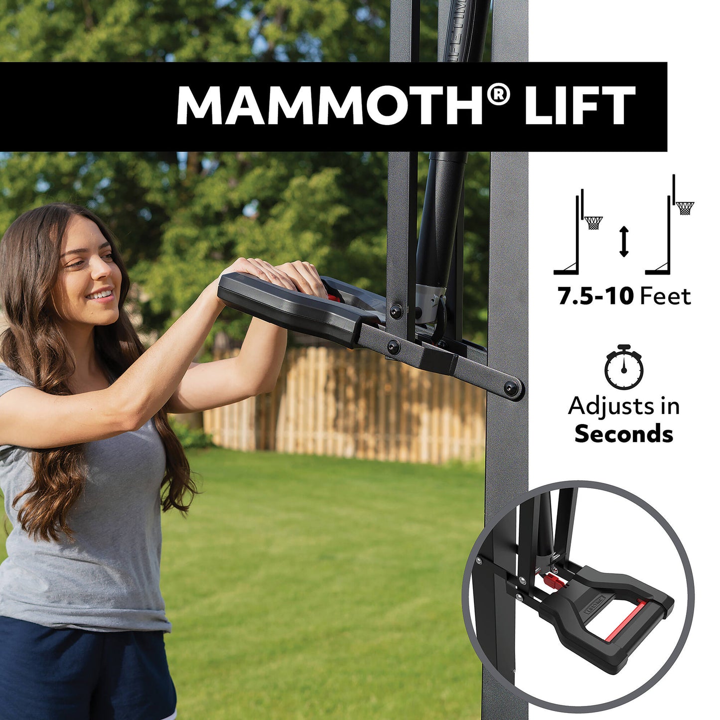 Lifetime Mammoth Bolt Down Basketball Hoop (60-Inch Tempered Glass)