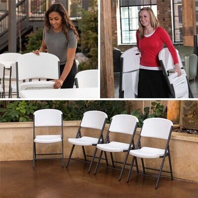 Lifetime (5) 8-Foot Seminar Tables and (20) Chairs Set